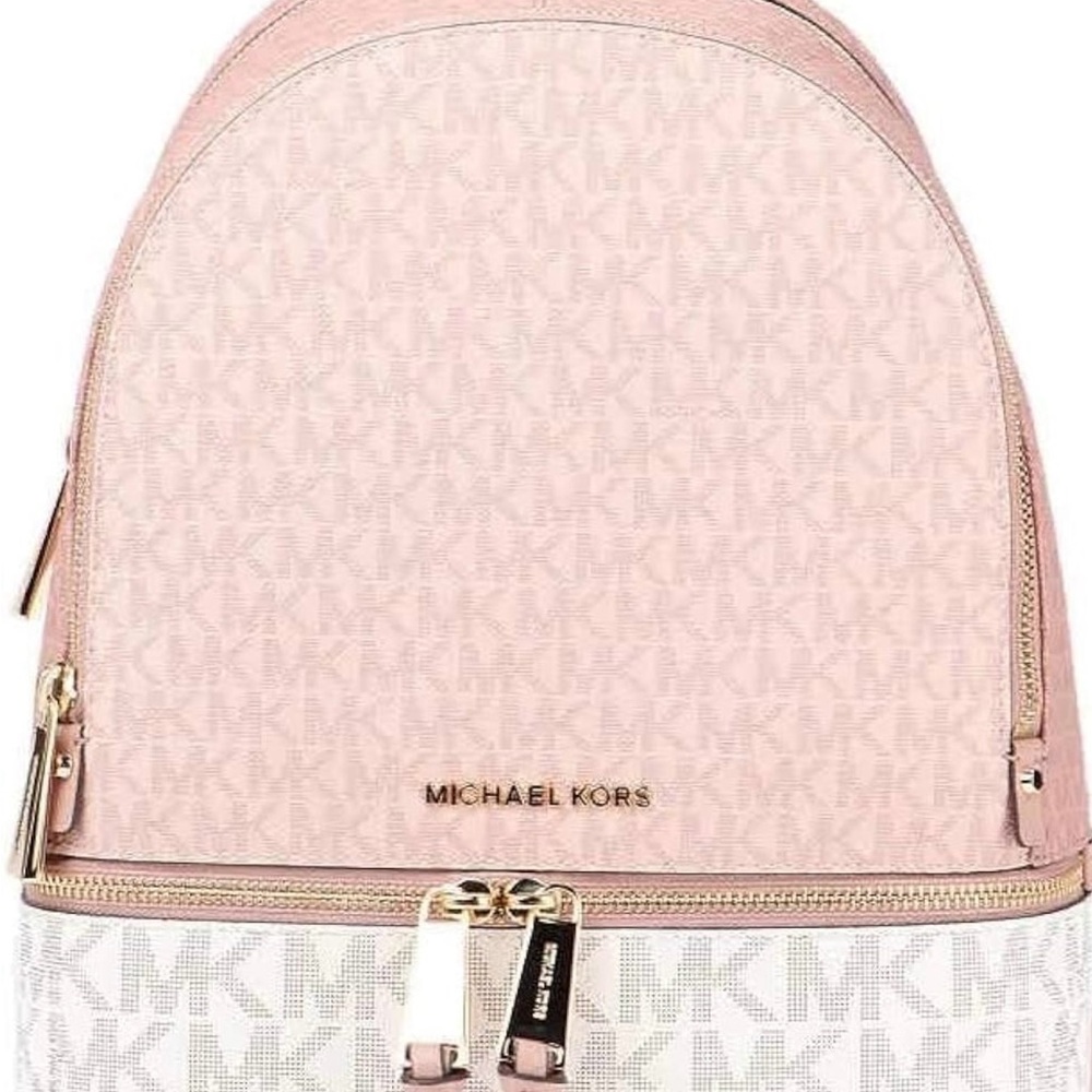 Michael Kors Pink and White Backpack sold Out NWT